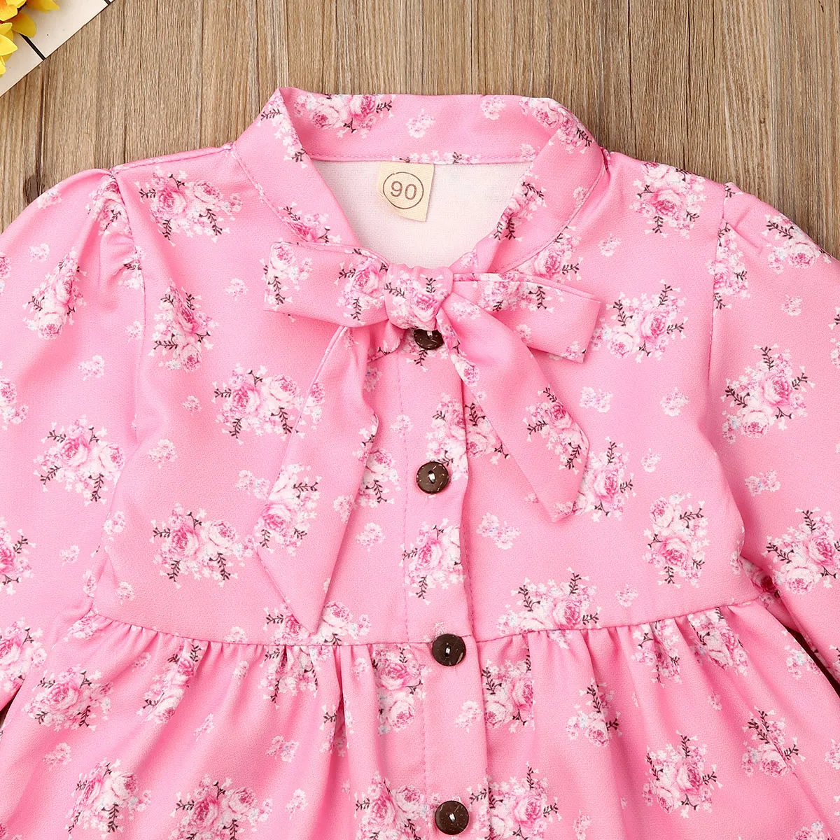Maximum supplier CUTE Kids Baby Girls Floral Dress Long Sleeve Party Pageant Clothes |