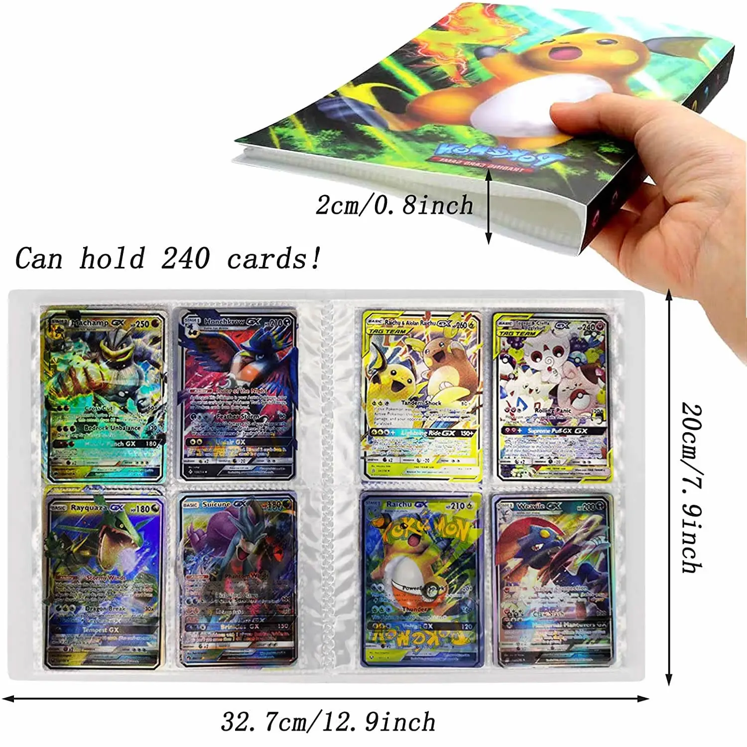 

240Pcs Album Pokemon Cards Book Holder Folder Collector Pokemons Binder Anime Trading Game Card Best Selling Kid Toy Kawaii Gift