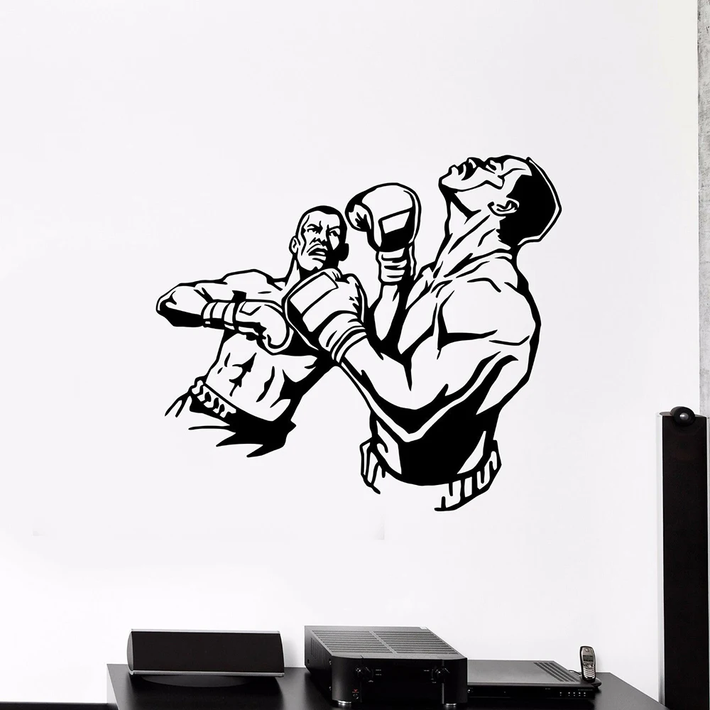 

Boxing Sport Wall Decal Fight Boxing Knockout Sparring Sport Vinyl Wall Sticker Boxing Gym Bedroom Decoraton Wallpaper 323-004