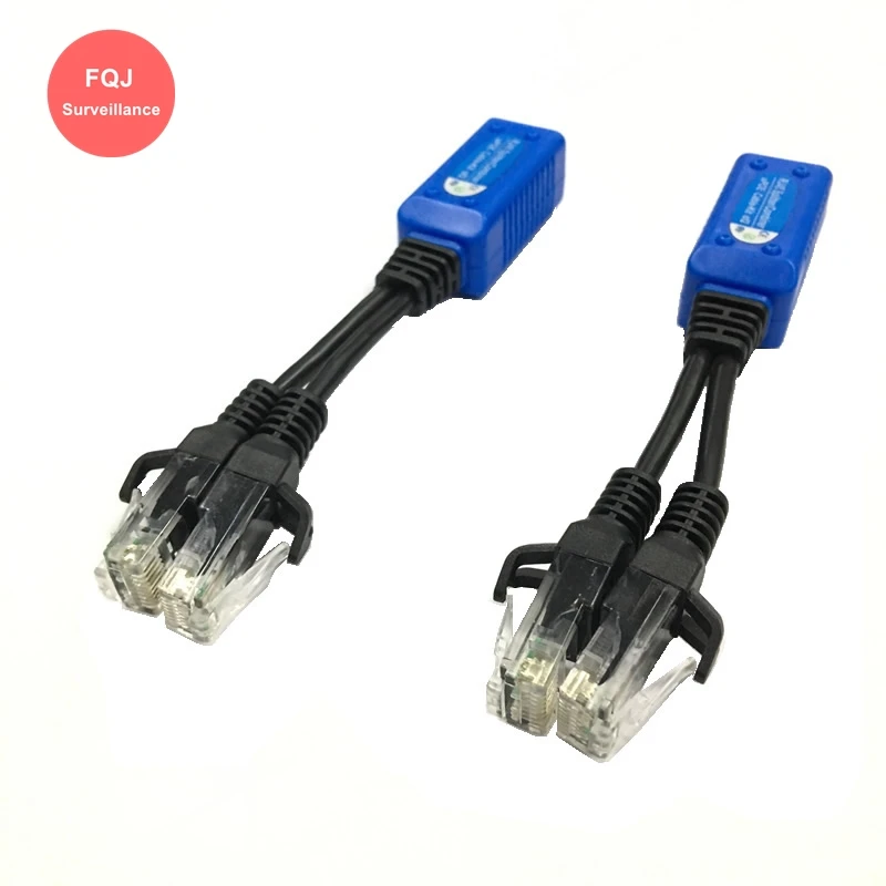 

5 Pairs POE injector Adapter Cable Connectors Combine 2 Cameras in 1 RJ45 Cable Splitter for IP Camera NVR System