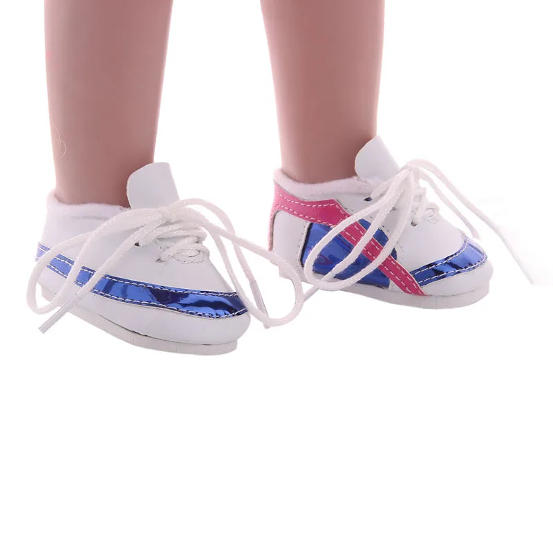 

Кроссовки из ПУ кожи для кукол, обувь для девочек 18 дюймов 45 см, аксессуары для кукол 43 см, игрушки, 7 см