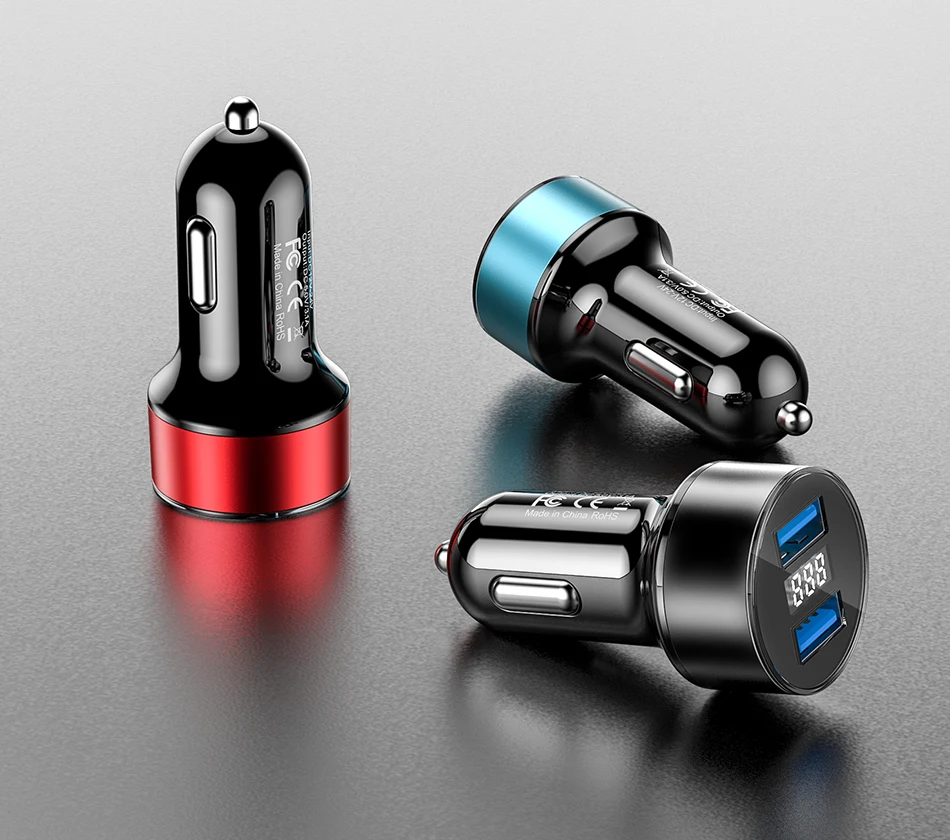 3.1A светодиодный дисплей двойной USB Автомобильное зарядное устройство Универсальный мобильный телефон автомобильное зарядное устройство для samsung S10 S8 Plus iPhone 11 Pro 6 7 8 Plus планшет