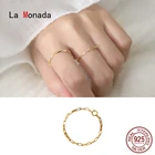 Женское серебряное кольцо La Monada 54 мм, корейское ювелирное изделие из серебра 925 пробы, простые Стильные Кольца для девочек, золотая цепочка с замком, 925
