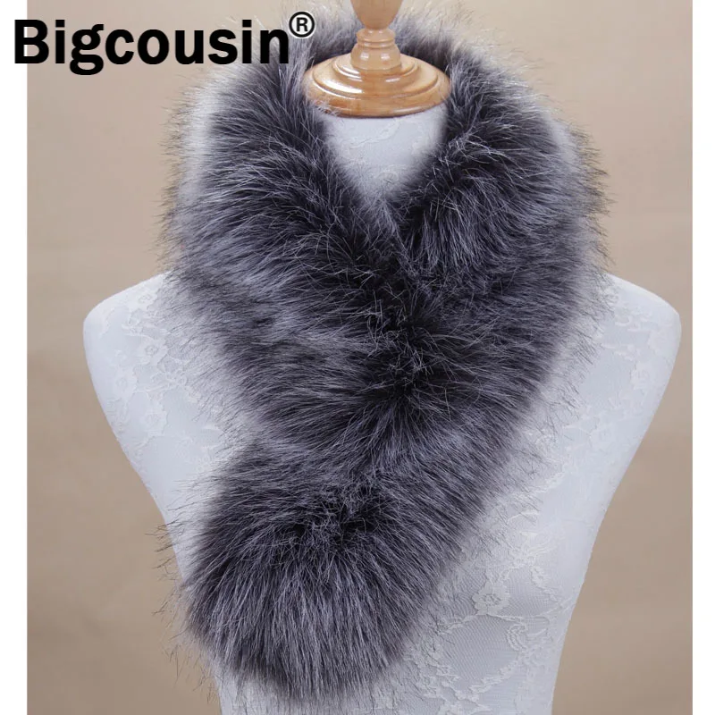 Шарф из искусственного лисьего меха 68*11 см роскошный зимний женский меховой