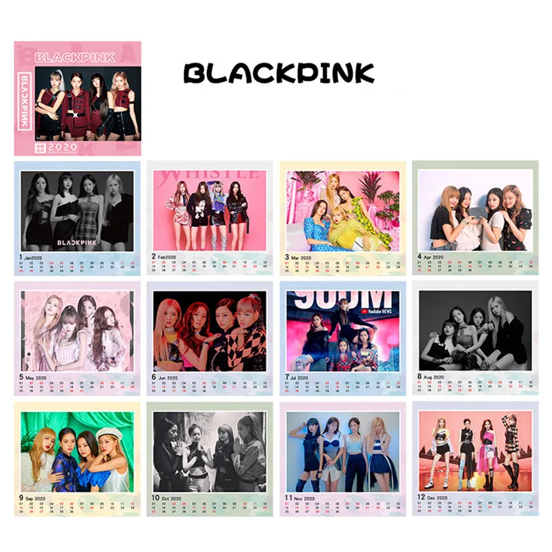 KPOP BlackPink альбом KILL THIS LOVE календарь Настольный Декор Лиза Роза Дженни JISOO FH34 - Color: BlackPink