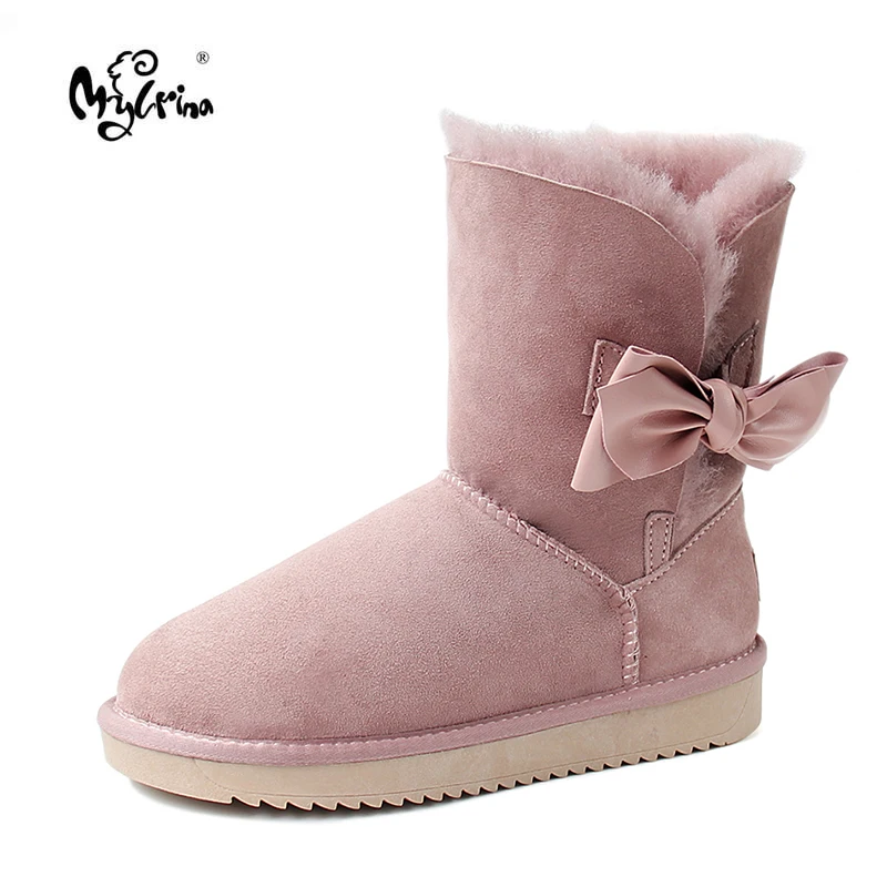Модные женские зимние ботинки из натуральной овечьей кожи Botas Mujer Зимние на 100%