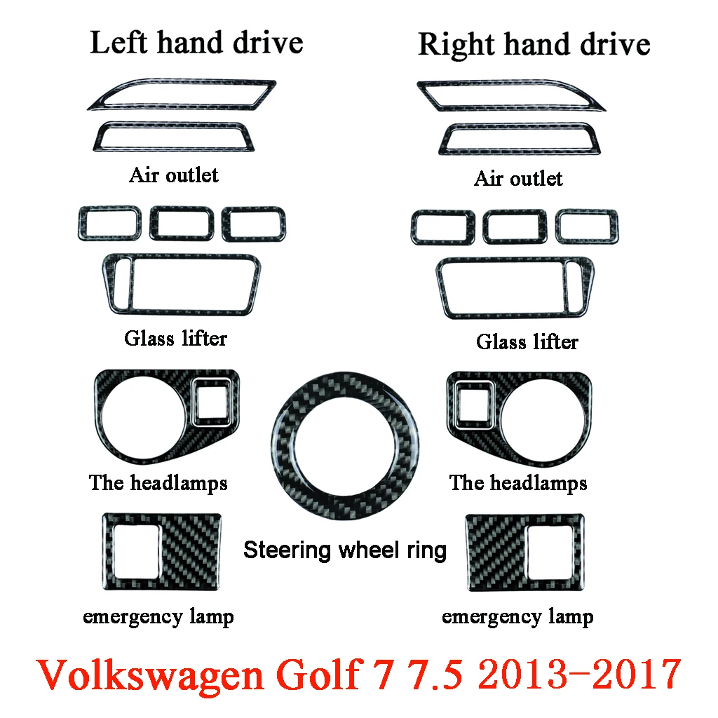 

Carbon Fiber Car Interior Decoration, Suitable For Volkswagen Golf 7 7.5 GTI GTD R MK7 MK7.5 2013-2017