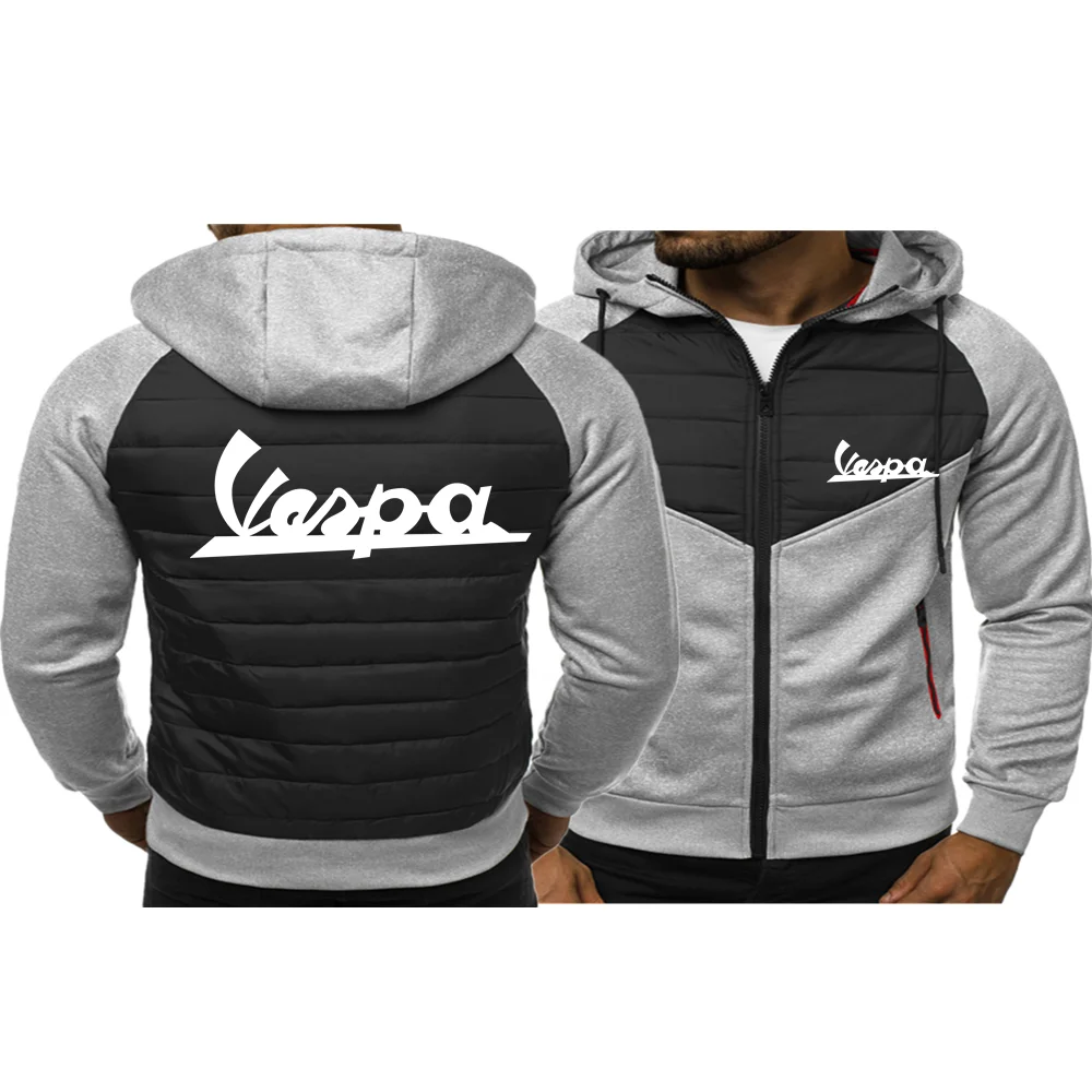 

Vespa Printed Letters Battery Car Motorcycle Men Cardigan Autumn Winter Hoodie Zipper Jacket Printed Stitching Hoodie Asian Size