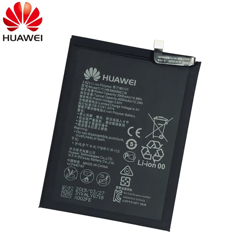 Мазь Хуа Вэй HB396689ECW телефон Батарея для huawei Коврики 9 Y7 Prime Y7 Коврики 9 Pro Honor 8C Y9 версия Enjoy 7 plus