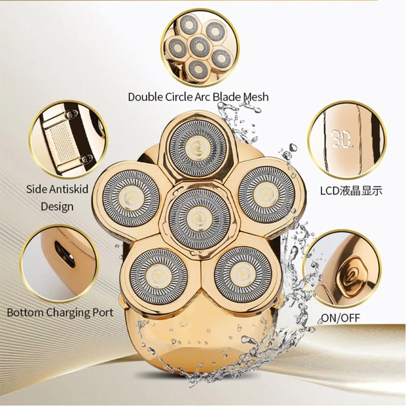 Электробритва Сменные кассеты 6 шт. w/цифровой Дисплей 90 мин Время работы USB