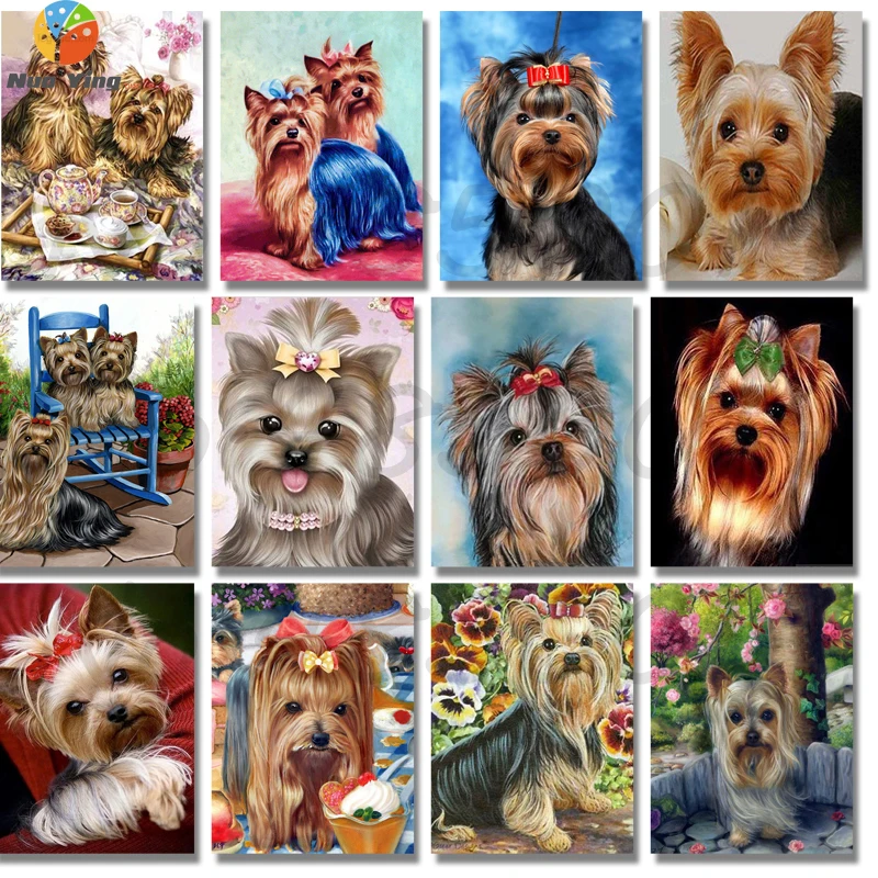 Алмазная 5D Вышивка сделай сам круглые картины с изображением собаки