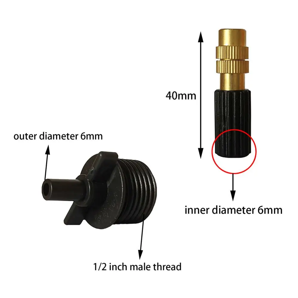 10Pcs Brass Misting Nozzle Garden Greenhouse Irrigation Atomization Sprinkler Patio Cooling System Sprayer