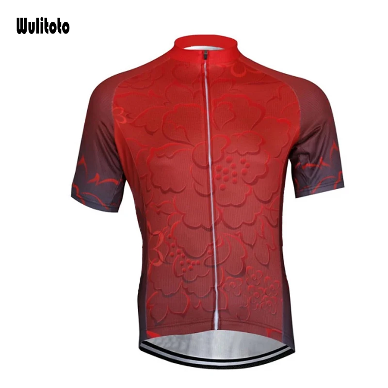 

WULITOTO summer Outdoor red Cycling Jersey Short Sleeve Mountain Bike sport Breathable Cycling Jersey For Men