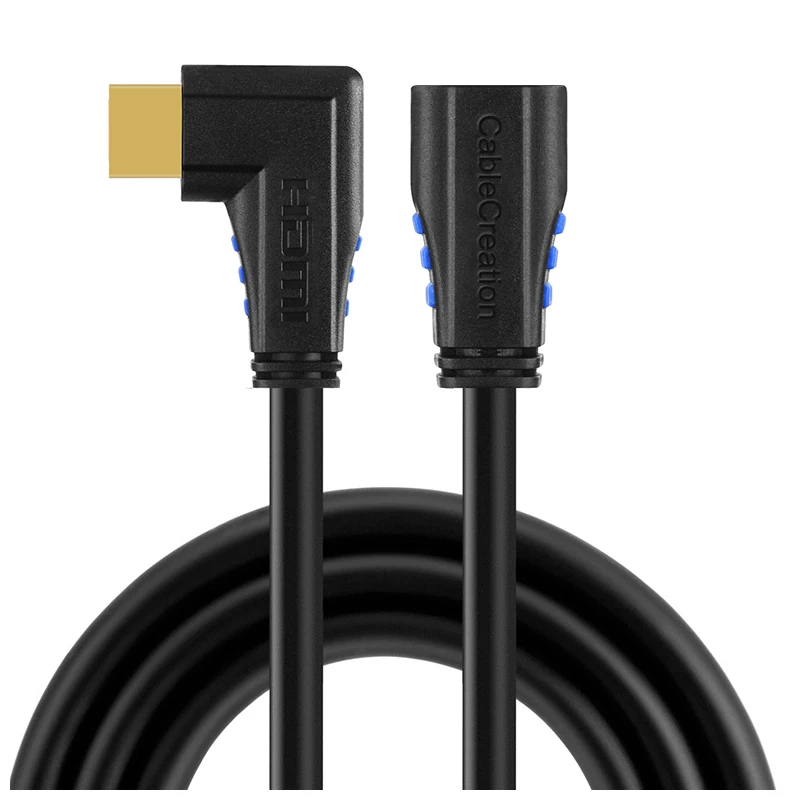 HDMI 2 0 Удлинительный кабель левый угол 90 градусов вертикальный 4K (60 Гц) Мужской и