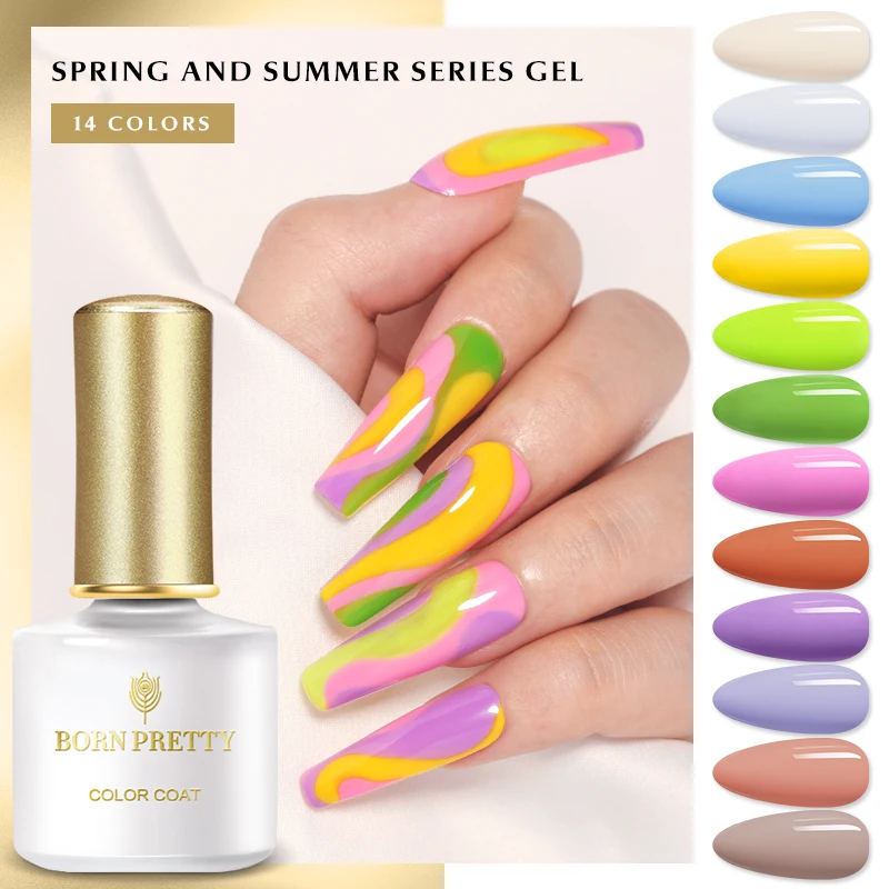 

BORN PRETTY Bright Color Nail Gel Polish Spring Summer Series Soak Off UV LED Gel Nail Art Varnish Semi-Permanant Gel Manicuring