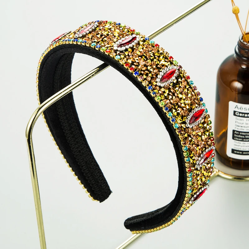 

Fashion Baroque Shining Full Color Rhinestone Filling Hair Band Women's Court Velvet Hair Band Women's Party Hair Accessories
