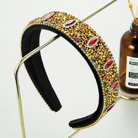 fashion baroque shining full color rhinestone filling hair band womens court velvet hair band womens party hair accessories