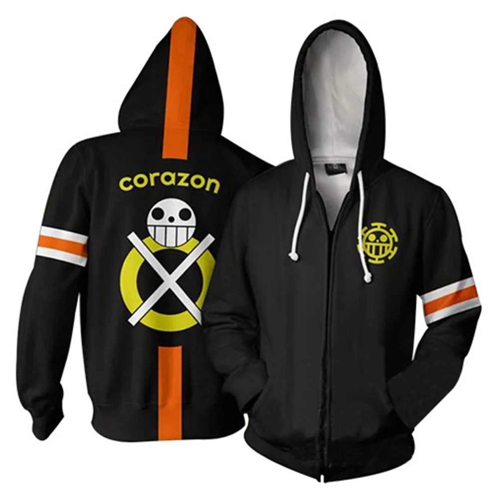 

ONE PIECE Cosplay Hoodie 3D Printed Sweatshirt Adult Casual Streetwear Zip Up Jacket Coat