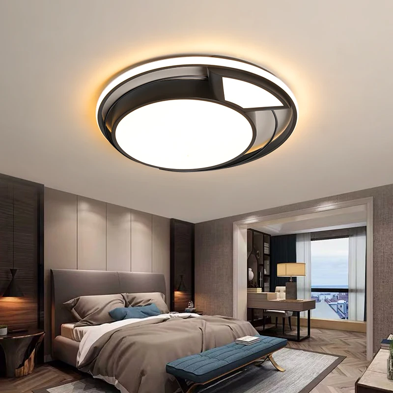 Современная потолочная светодиодная люстра декоративный светильник черного