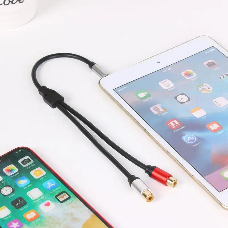 3 5 мм штекер 2RCA гнездо стереозвук с аудиоразъемом Aux кабель Y адаптер для iPhone MP3