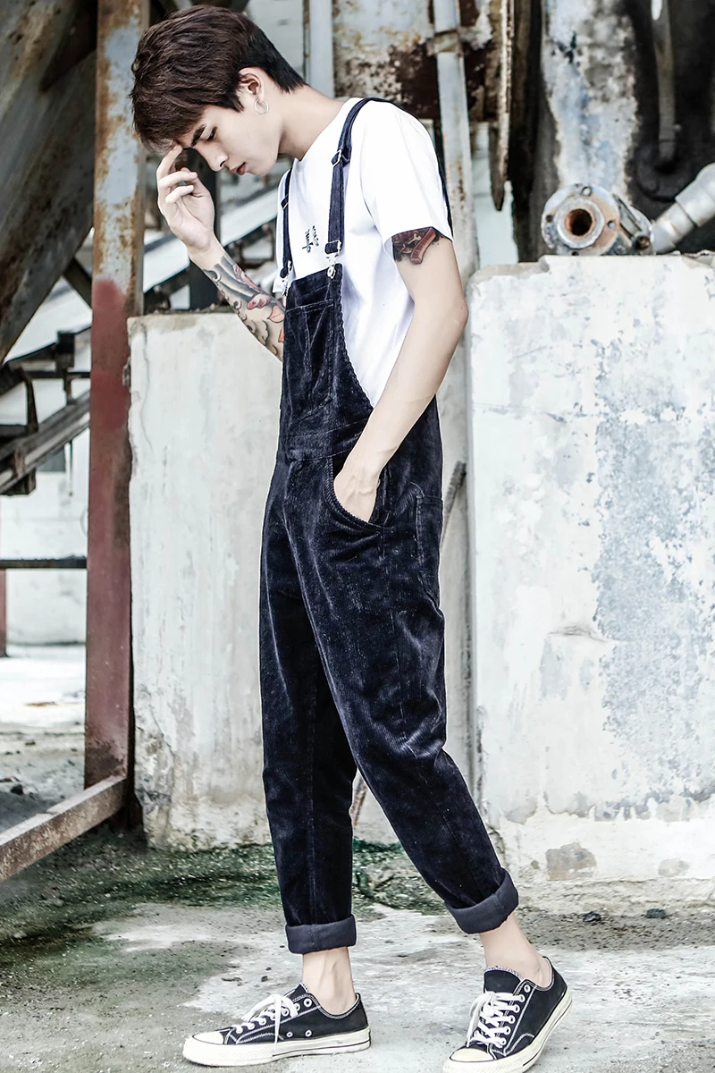 Мужские Винтажные вельветовые комбинезоны мужские повседневные брюки на