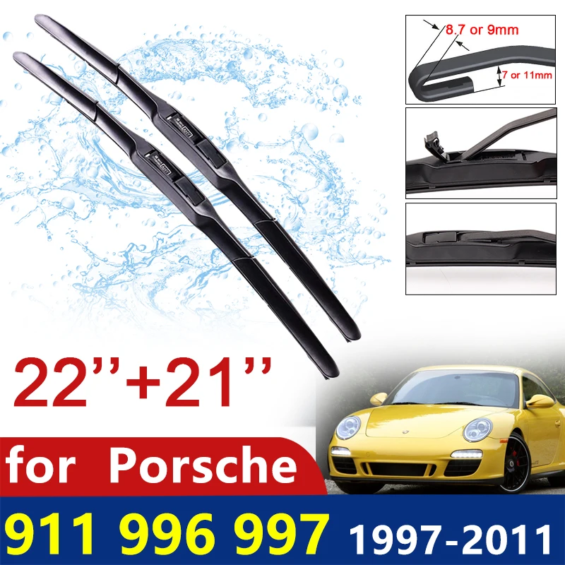 

for Porsche 911 991 996 997 1997~2011 2004 2005 2006 2009 Front Windshield Wipers Car Wiper Blade Car Accessories U H Hook Arms
