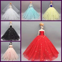 16 bjd doll clothes for barbie clothes moon star sequin wedding dress for barbie dolls accessories outfits gown kids toy 11 5