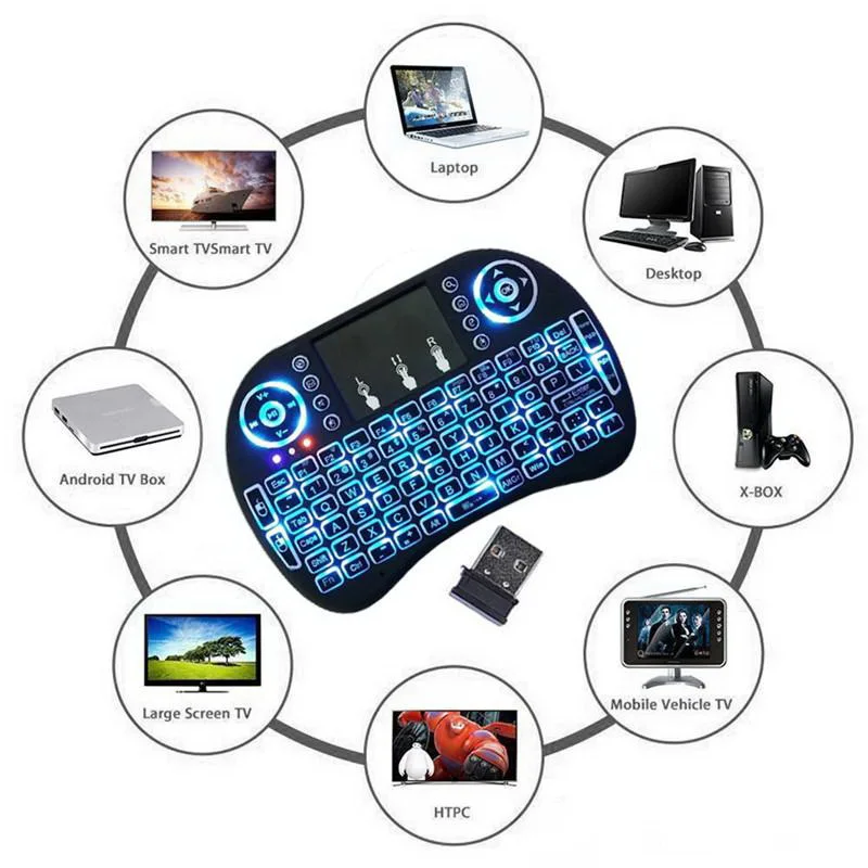Мини-клавиатура i8 с подсветкой беспроводная аэромышь тачпадом русская и