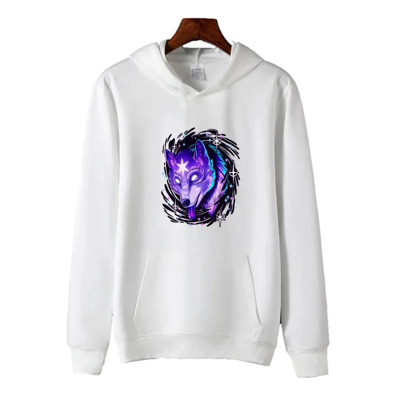 

Демисезонная Спортивная толстовка с принтом Черного Волка, Женская Спортивная толстовка с капюшоном, Мужская одежда для мальчиков, Спортив...