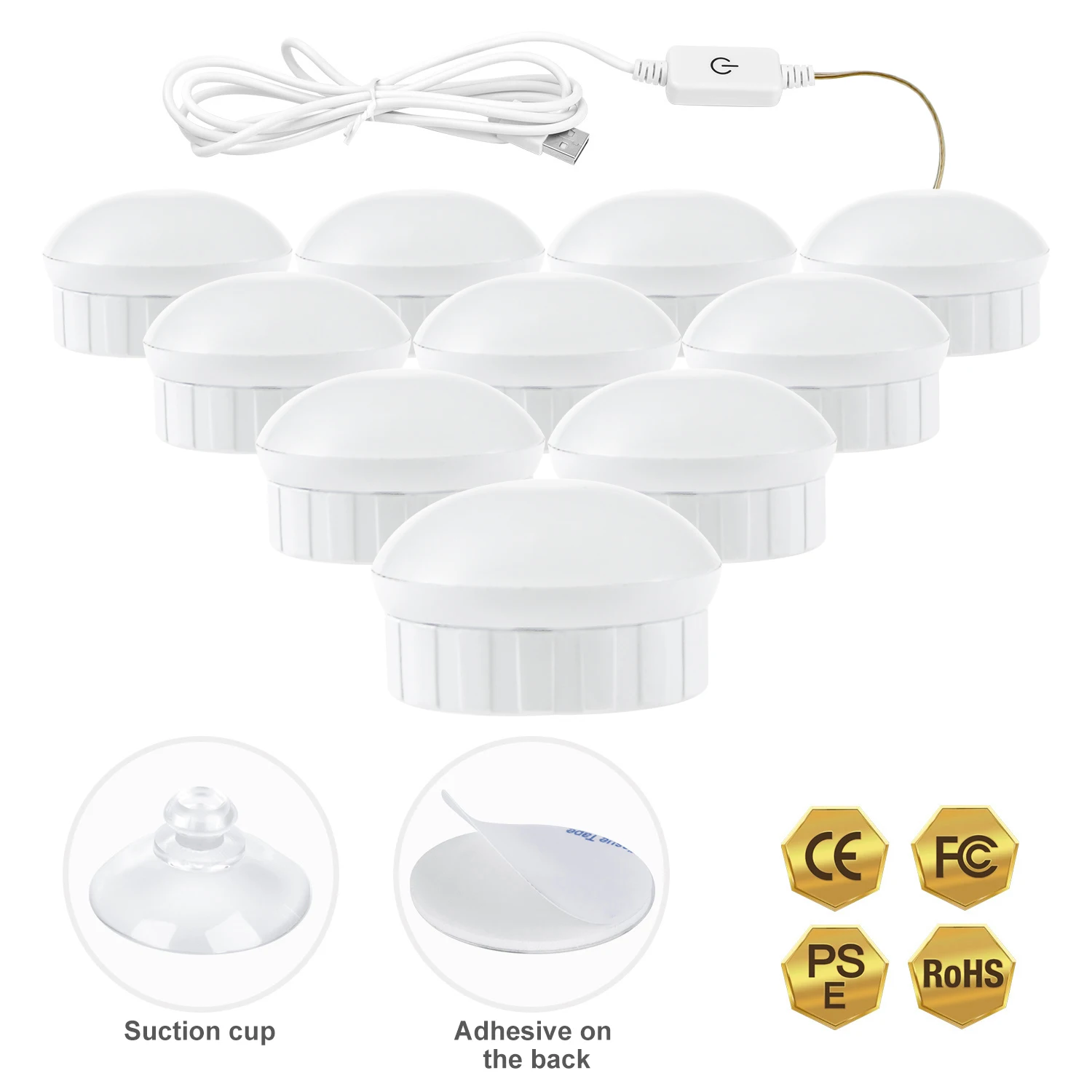 Светодиодная лампа для зеркала макияжа комплект из 2/6/10 лампочек с регулируемой