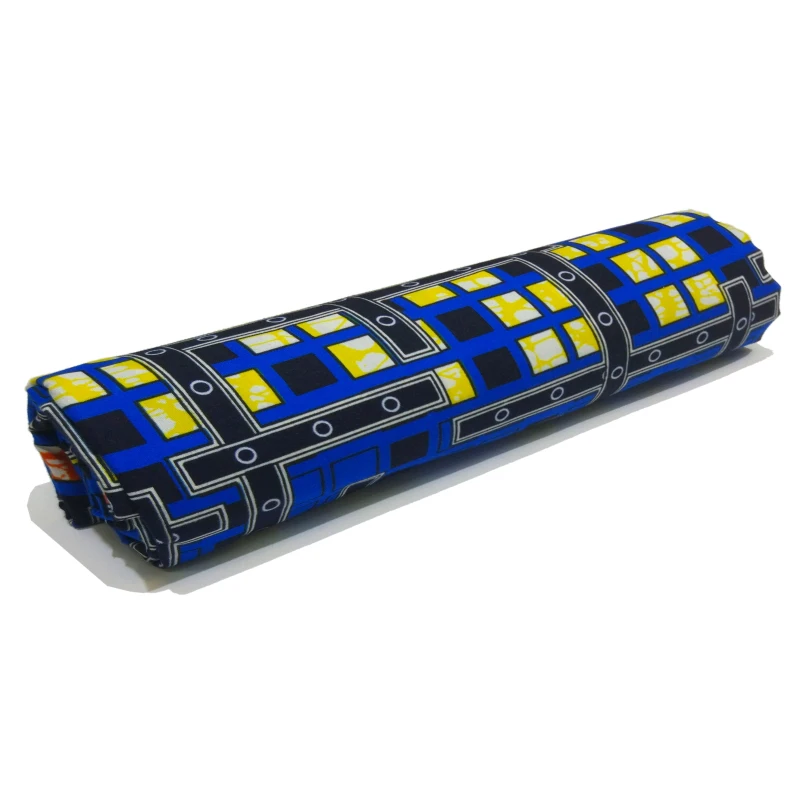 Африканский воск печати Анкара Ткань 6 ярдов синий узор напечатанный полиэстер