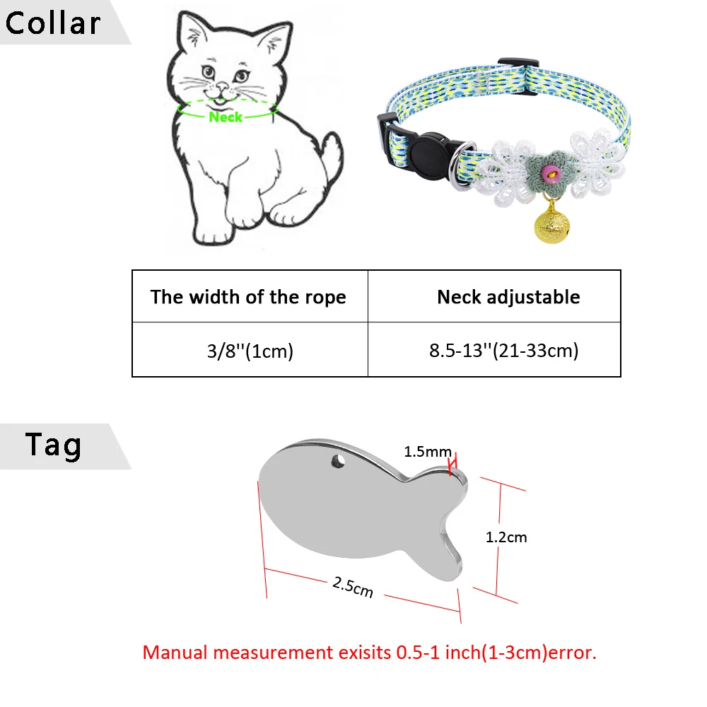 Подгонянный ошейник для кошек быстросъемные ошейники милые Персональные