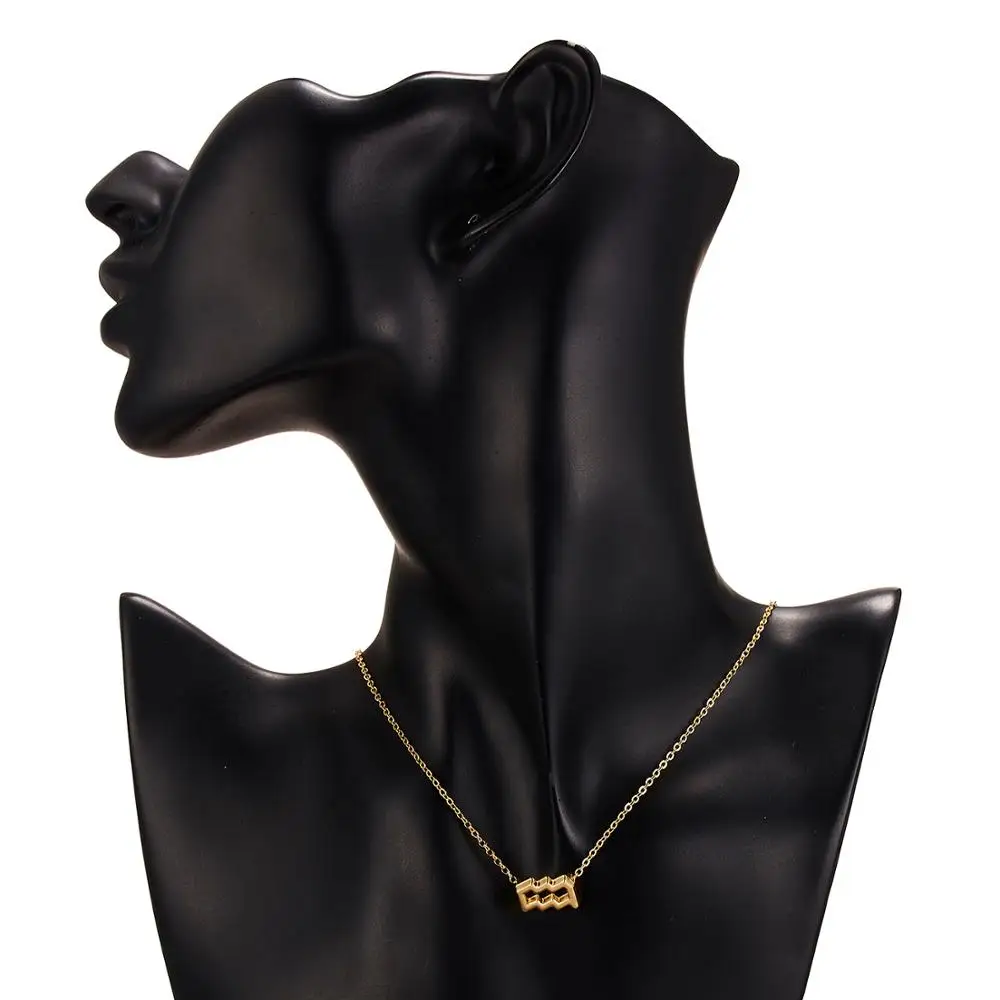 Ожерелье с подвеской стразы из золотого сплава двенадцатью созвездиями 1 шт.