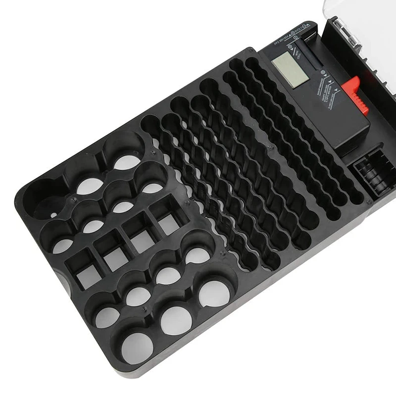 Battery Storage Case 104 Grids Thick Durable High Precision Container Box Bag Holder with Tester |