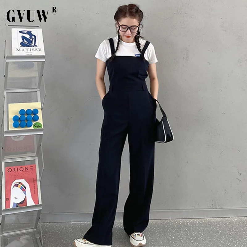 

GVUW Women's Jumpsuits Square Neck Sleevesless Fashion Loose Temperament 2021 Spring And Summer Female New Style 20D998