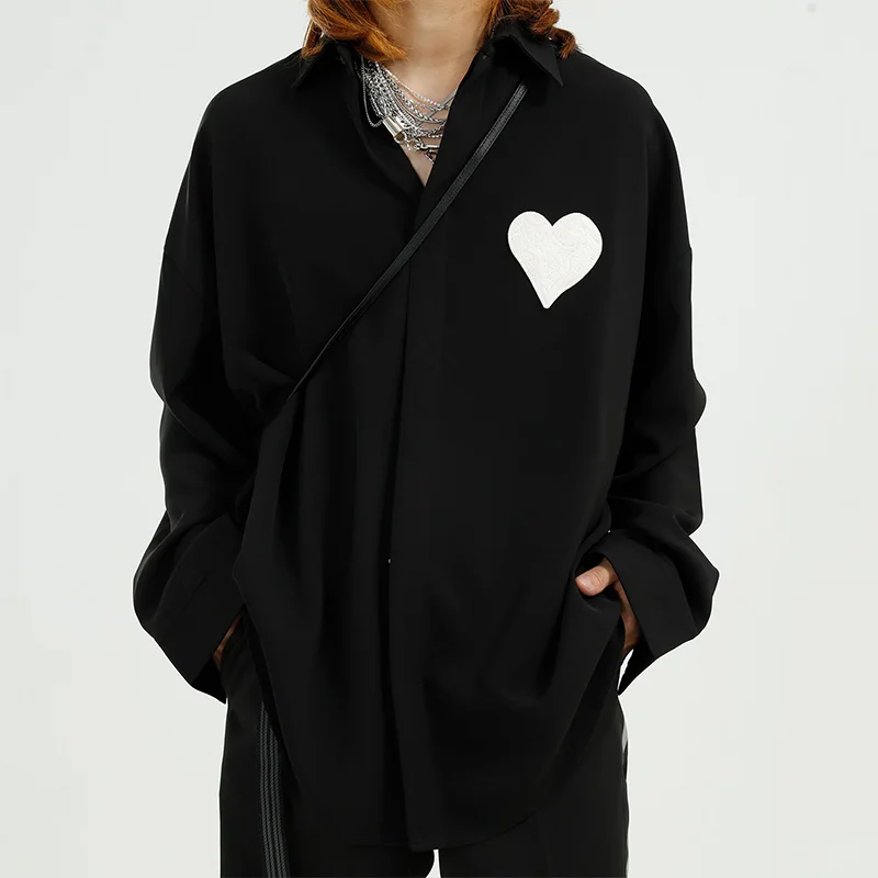 

Aolamegs Korean Style Shirts Men Simple Long Sleeve Men's Shirts Couple Fashion Casual High Street Hip Hop Streetwear All-match