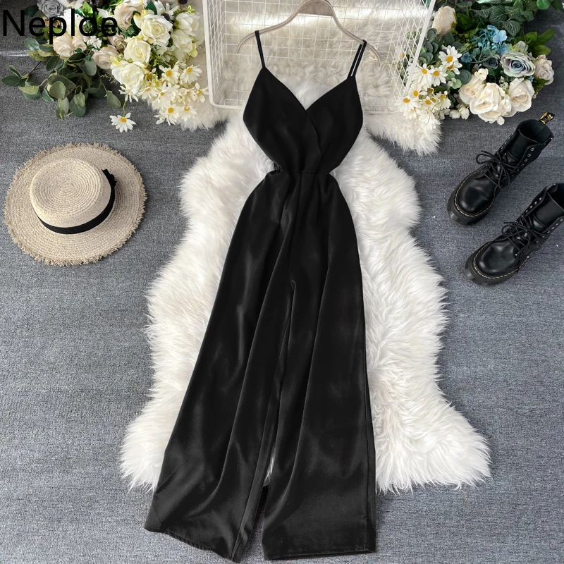 Женский комбинезон без рукавов Neploe с V образным вырезом облегающий пикантный