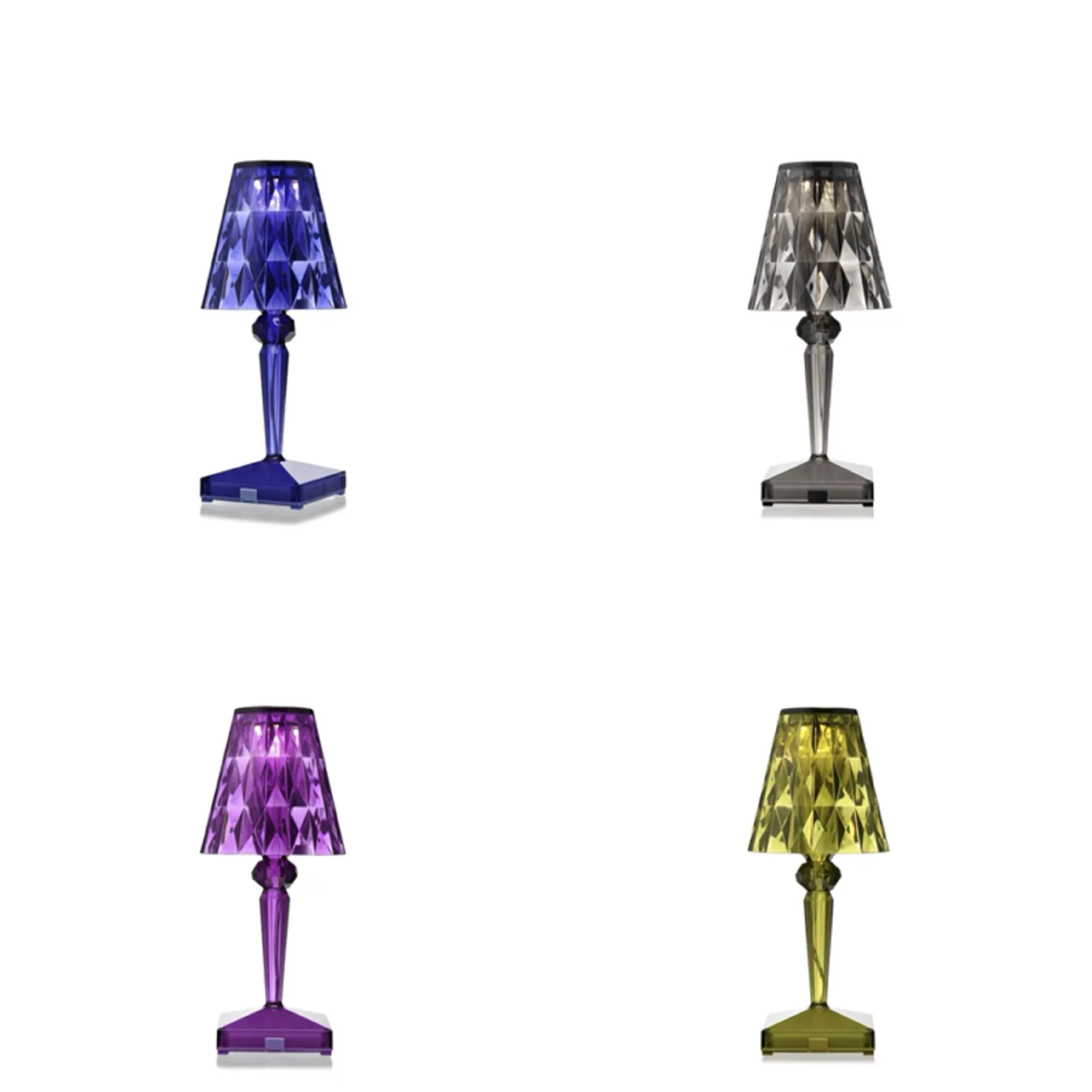 Italian Kartell Diamond Night Lights Touch Sensor Battery USB Bed Lamp Decor Colorful Table Lamps Acrylic Atmosphere Desk Light