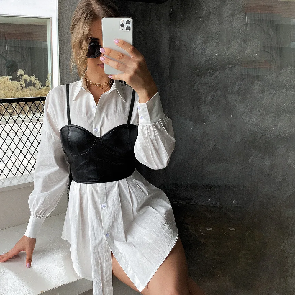 Женские топы на бретельках из искусственной кожи лето 2021 корсет без рукавов с