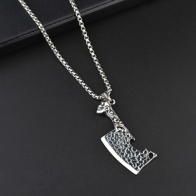 

Skull Chopper Pendant Necklace Stainless Steel Fashion Hiphop Chain Men and Women Disco Rap Jewelry Rock Band Nightclub Bar