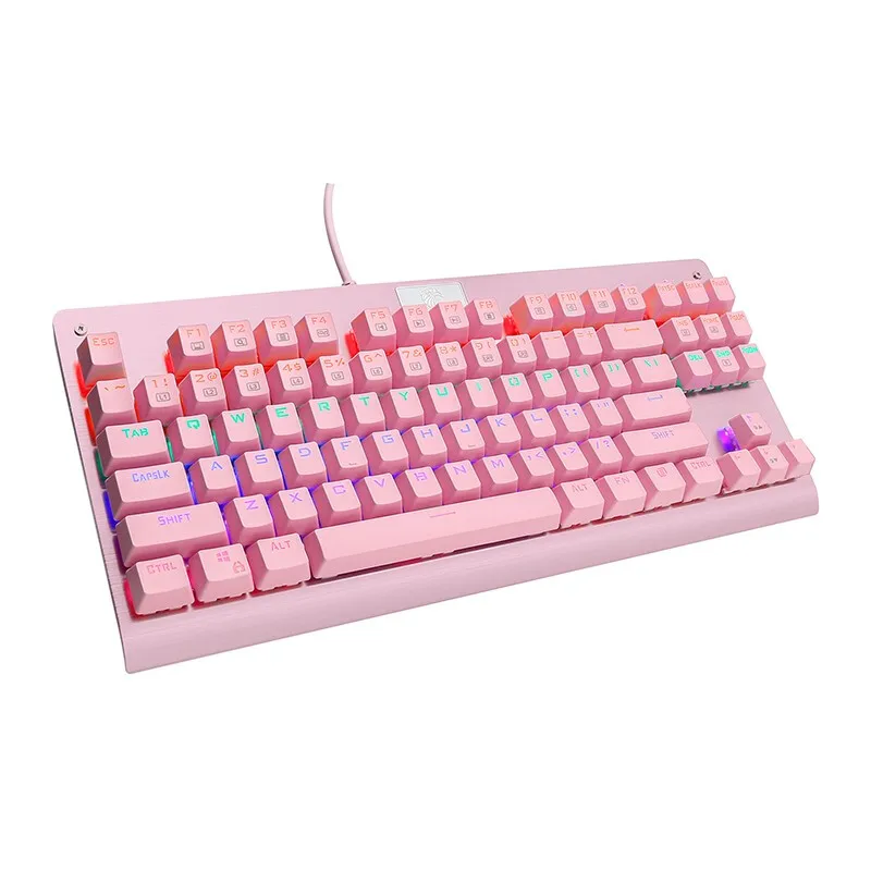 Z77 Eagle Tenkeyless Gaming Keyboard Mechanical Outemu Switch LED Backlighting 87 Key Aluminum for Gamer Typist PC Pink | Компьютеры и
