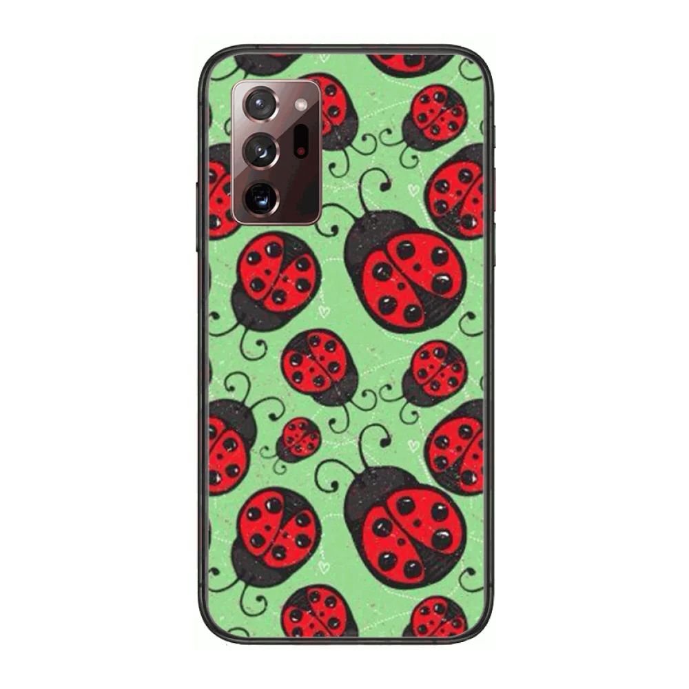 

Cute ladybug Phone Case cover hull For SamSung note20 10 9 8 4 pro plus black prime soft bumper Transparent