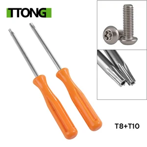 Прецизионная отвертка TORX T8 желтого цвета, 1 шт. + отвертка T10 для защиты Xbox 360 PS3 PS4, с защитой от взлома