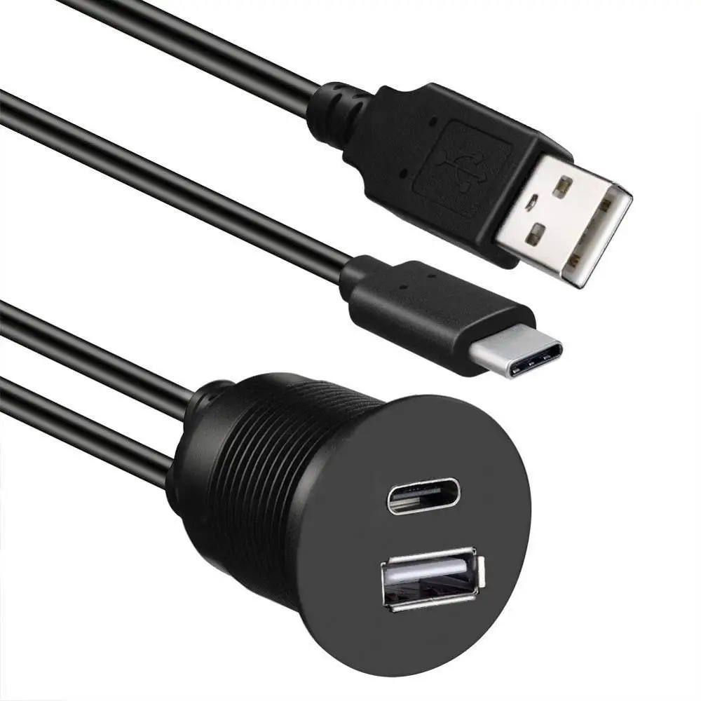 USB Type C 2 0 и кабель типа Папа-мама AUX автомобильный монтажный водонепроницаемый