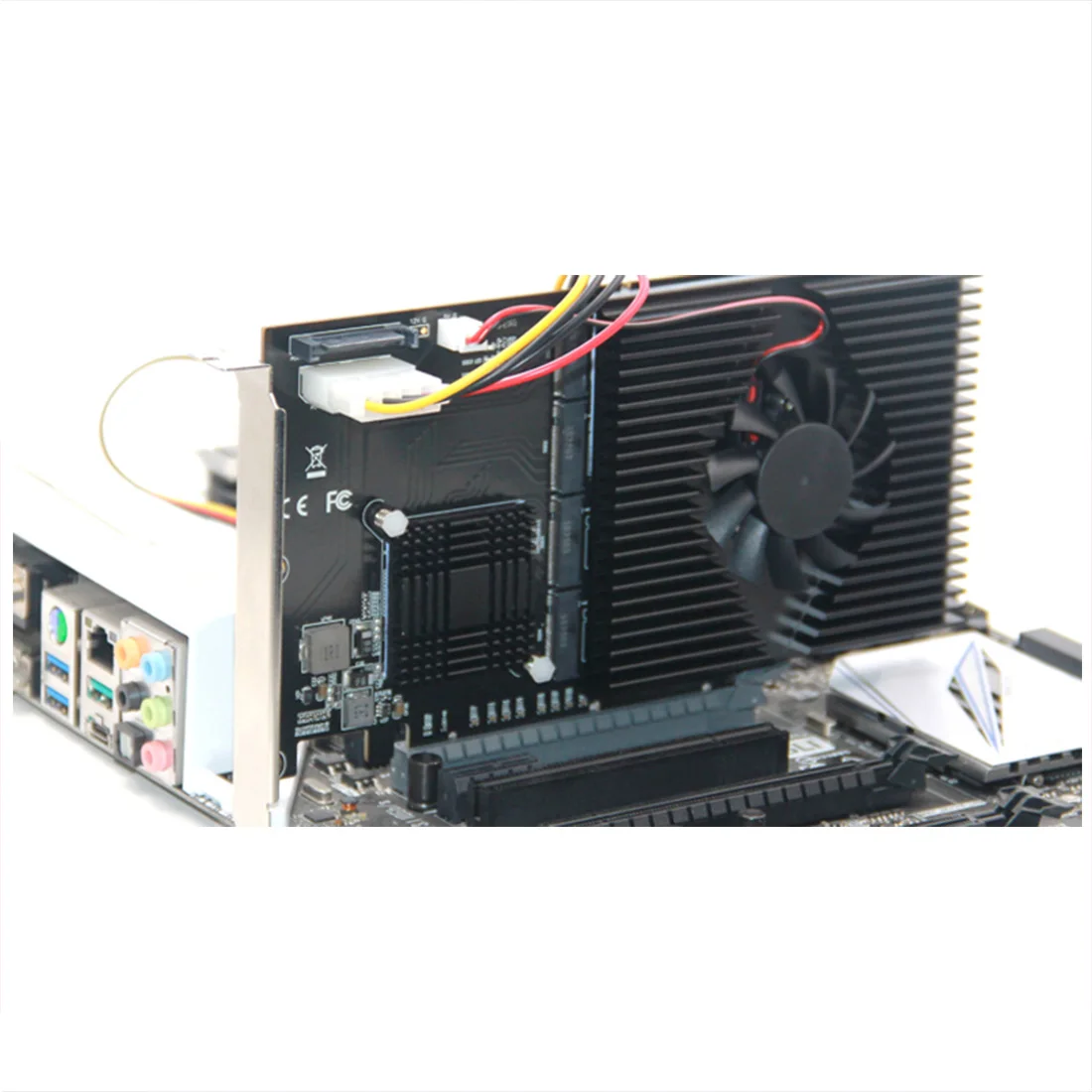 Карта адаптера XT-XINTE 215*125 мм PCI-E LM313 8X/16X до 4P M.2 (Протокол PCIe) Райзер-карта для NVME 2242