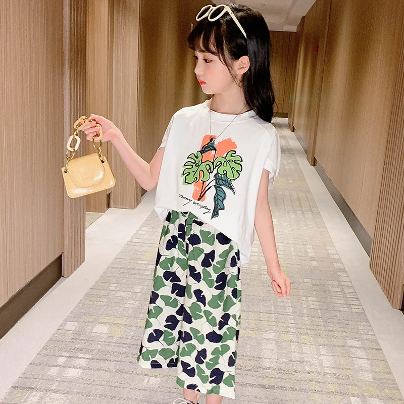 Комплекты одежды для маленьких девочек юбка-пачка с цветочным принтом + футболка