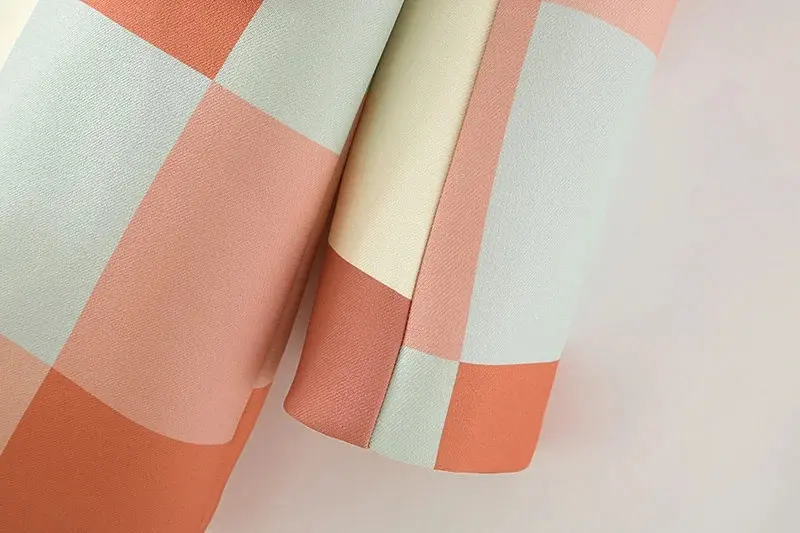 

COZARII Women 2020 Fashion Single Button Plaid Blazer Coat Vintage Long Sleeve Pockets Female Outerwear Chic Tops