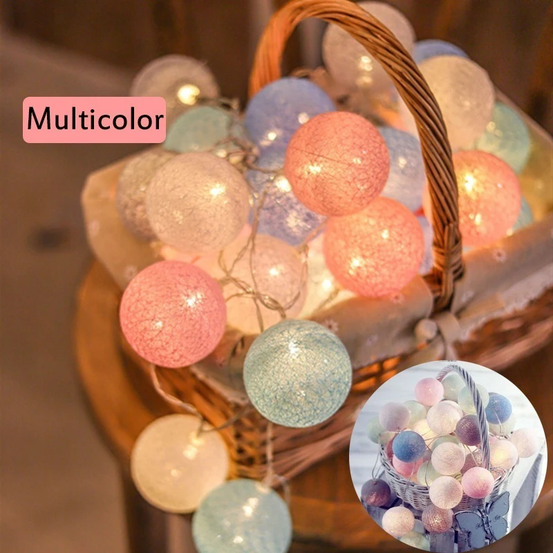 

Orderly household furnishings Christmas Cotton Balls Christmas Lighting Lights Blue Yellow Purple Summer Home Room Accessories