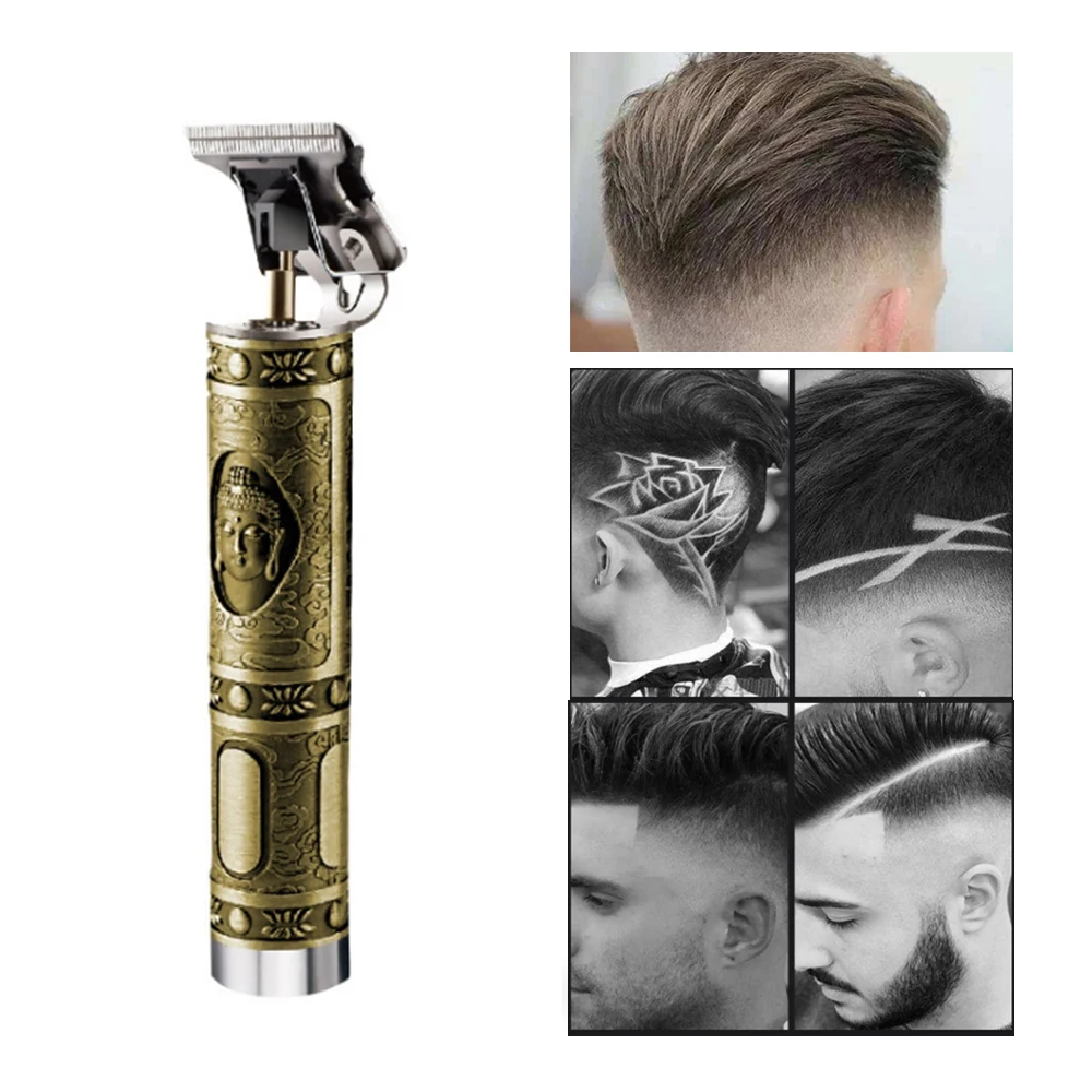 

KM-1974 Professional Hair Clipper Barber Carving Crafs Buddha Retro Cordless Trimmer Men T-shape Hair Cutting Machine