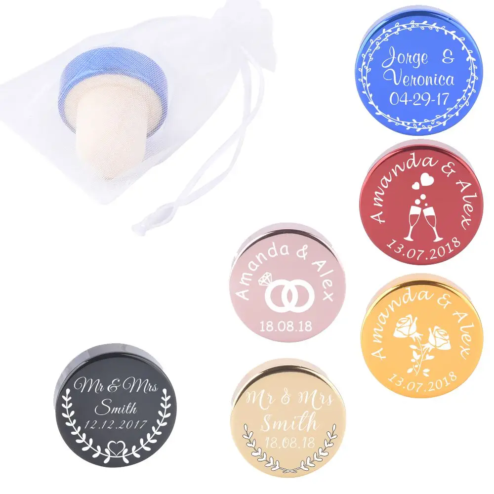 50 шт Персонализированные Гравированные винные пробки металлические пробковые